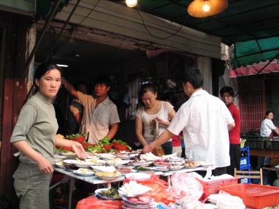 Food Dish Stand in Old Shanghai