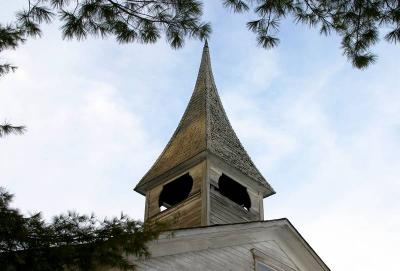 Pine cemetery church tower
