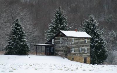 Rural home in winter