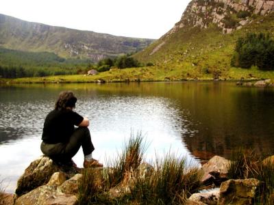 Meditation at a Kerry mountain lake