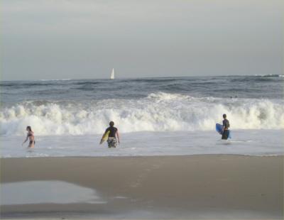 Surfers at Point Lookout