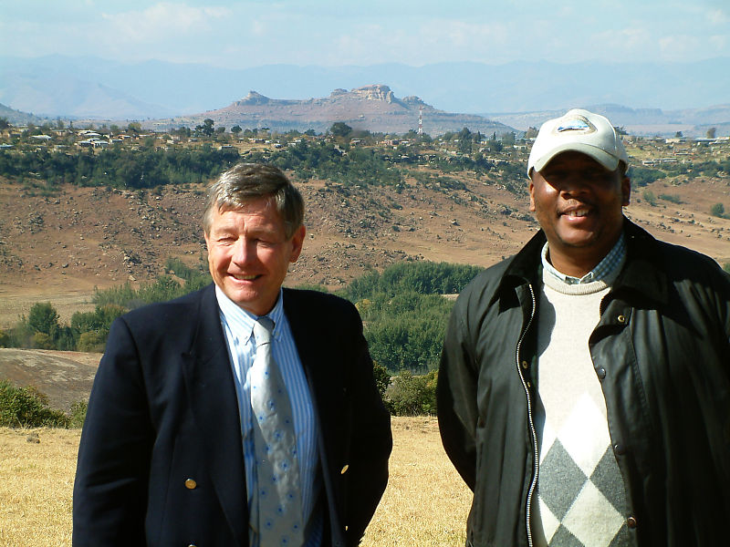 Wilfred Mole (L) with King Letsie 111 of Lesotho (R)