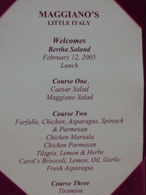 The menu