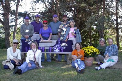 Rockford College Reunion group at Jerry's bench