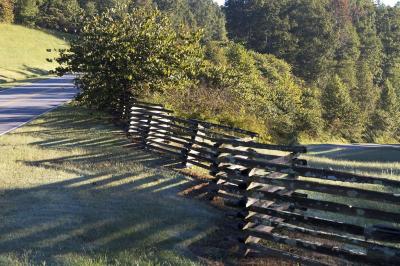 Wooden fence on the trace