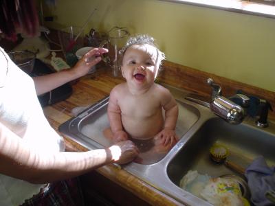 Getting a bath