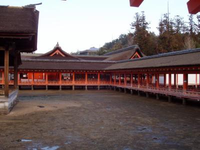 Views of Itsukushima Shrine, low tide