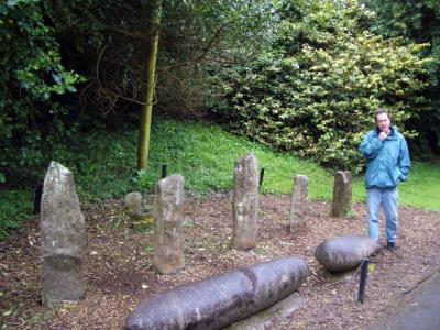 Michael explaining Ogham stone writing