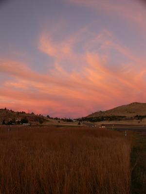 Sunset above the farmlands.