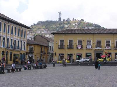 View of El Panecillo from San Francisco Plaza