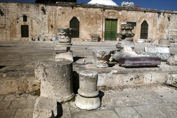 Archeological finds lie in piles in one corner of the Mount