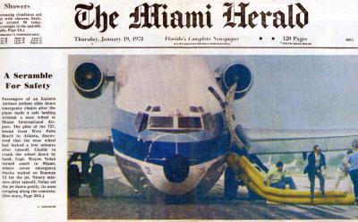 1978 - The Miami Herald - Eastern B727-25 N8126N landing incident