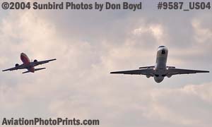 Delta Connection (Chautauqua Airlines) EMB-135 and Southwest Airlines B737 go-around sequence #7 - aviation stock photo #9587