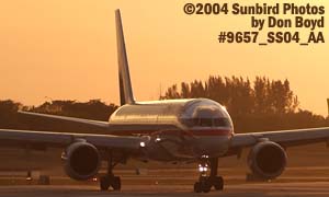 American Airlines B757-223 sunset aviation stock photo #9657