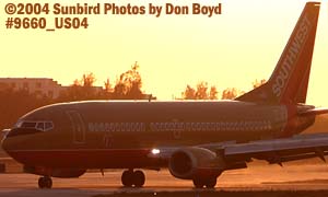 Southwest Airlines B737-3G7 N691WN sunset and aviation stock photo #9660