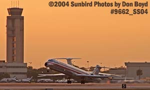 American Airlines MD-82 N463AA sunset aviation stock photo #9662