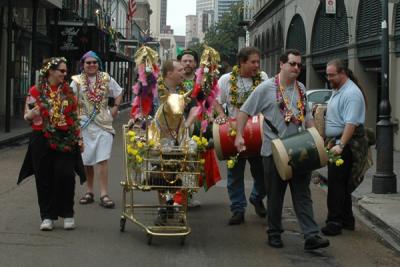 The Krewe approaches Jackson Square