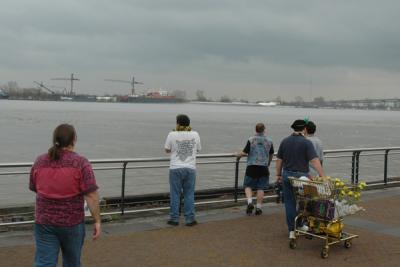 The Calf krewe (sans calf) take a break at the river