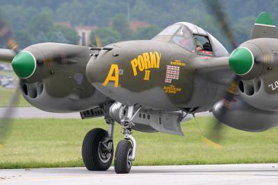 P-38 taxiing