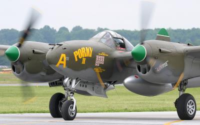 P-38 taxiing