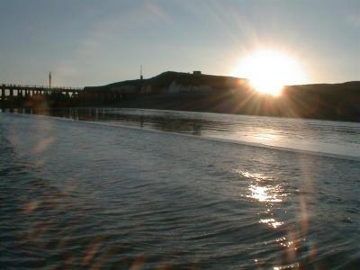 Sunset over Newhaven fort