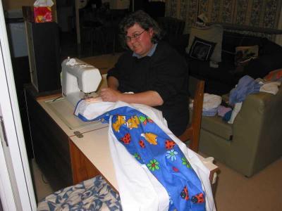 sewing header tape on