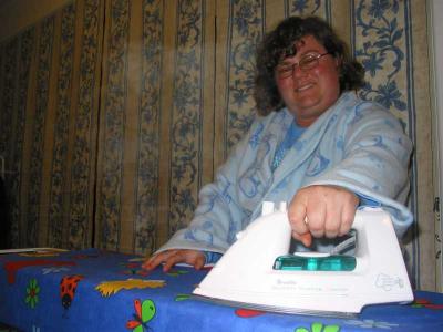 ironing the curtains