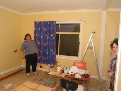 hanging the curtains