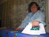 ironing the curtains