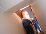 up and over the handrail