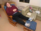 relaxing on the nursing rocker
