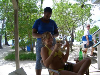 Karyn Enjoys Getting Her Hair Braided