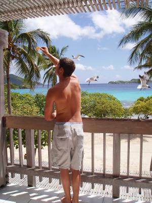 Ryan Feeding the Gulls at Sapphire