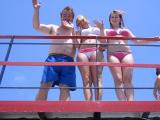 Dad, Karyn & Carolyn on top of the Willy T