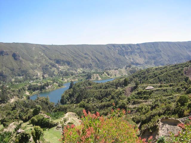 Almost there... a glimpse of lake Wenchi