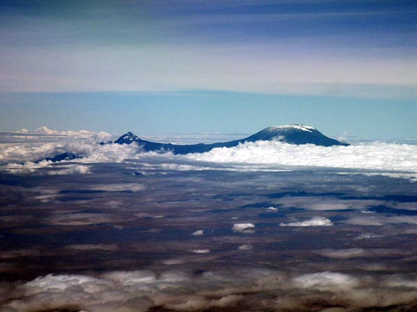 Mount Kilimanjaro from 20,000 ft over Kenya