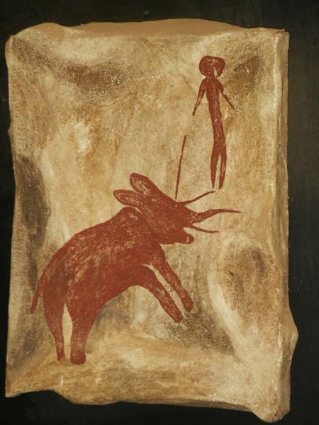 Prehistoric cave painting similar to those found elsewhere in Africa