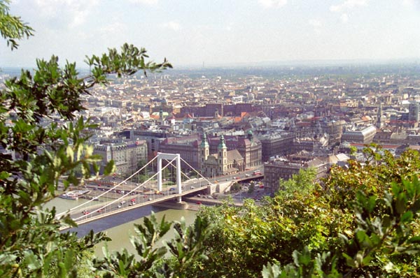 Erzsebet Bridge, Budapest, from Mount Gellert