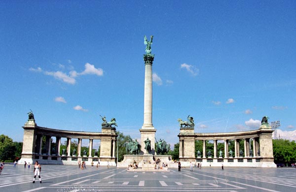 Heroes Square & Millenary Monument marking 1000 years of the Magyar conquest, built in 1896