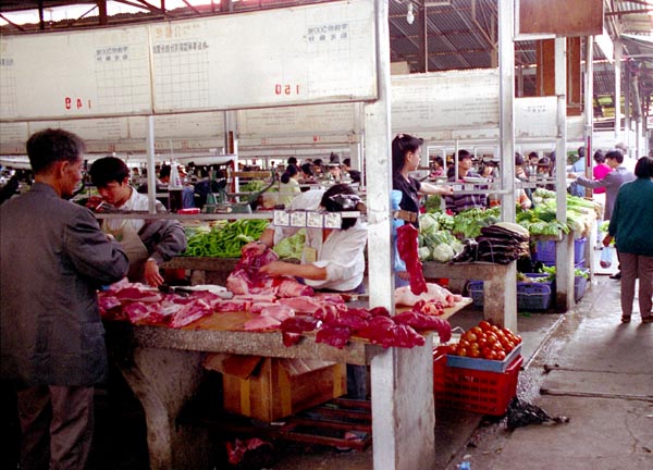 Market in Shekou, near Shenzhen, the Chinese Special Economic Zone on the border with Hong Kong