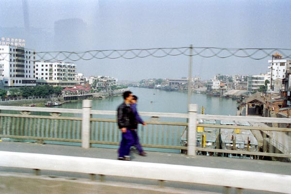Crossing a tributary of the Pearl River (Zhujiang) at Dongguan enroute to Guangzhou (Canton)