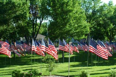 Flag Displsy at Courthouse on Memorial  Day 2004