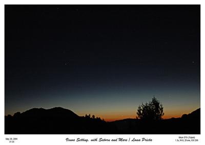 Venus, Saturn and Mars setting