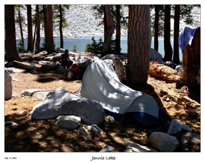 Our campsite at Jennie Lake