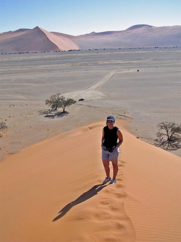 Sue on Dune 45 Sossusvlei Namibia