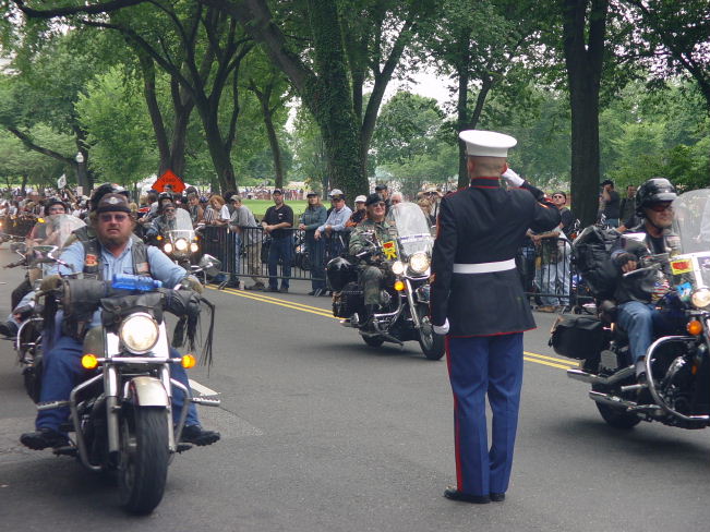 This soldier stood at attention saluting for the duration of the parade...which took over 4 hours...