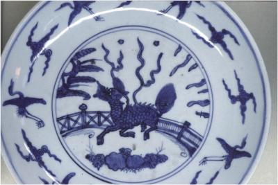 Porcelain with dragon and spider