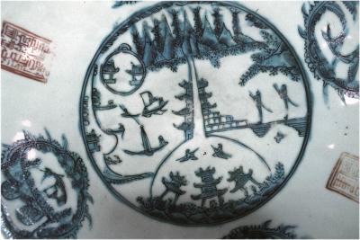 Porcelain with landscape