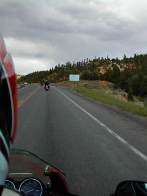 As we near Bryce Canyon National park, gray clouds appear