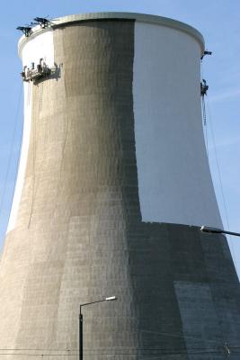 painting the cooling tower
